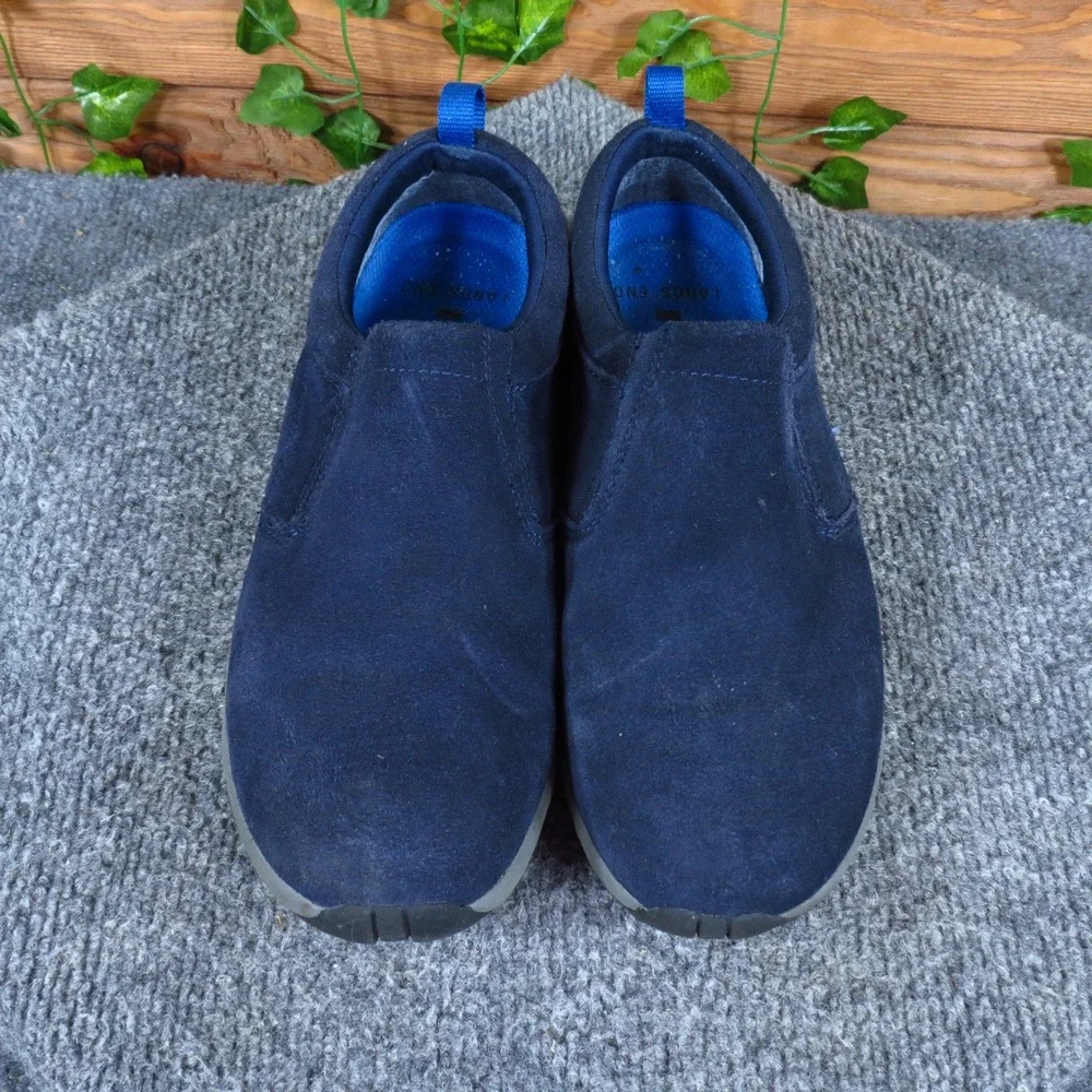 Lands' End 459832 Womens Slip-On Shoes Size 7B Walking Navy Blue Suede